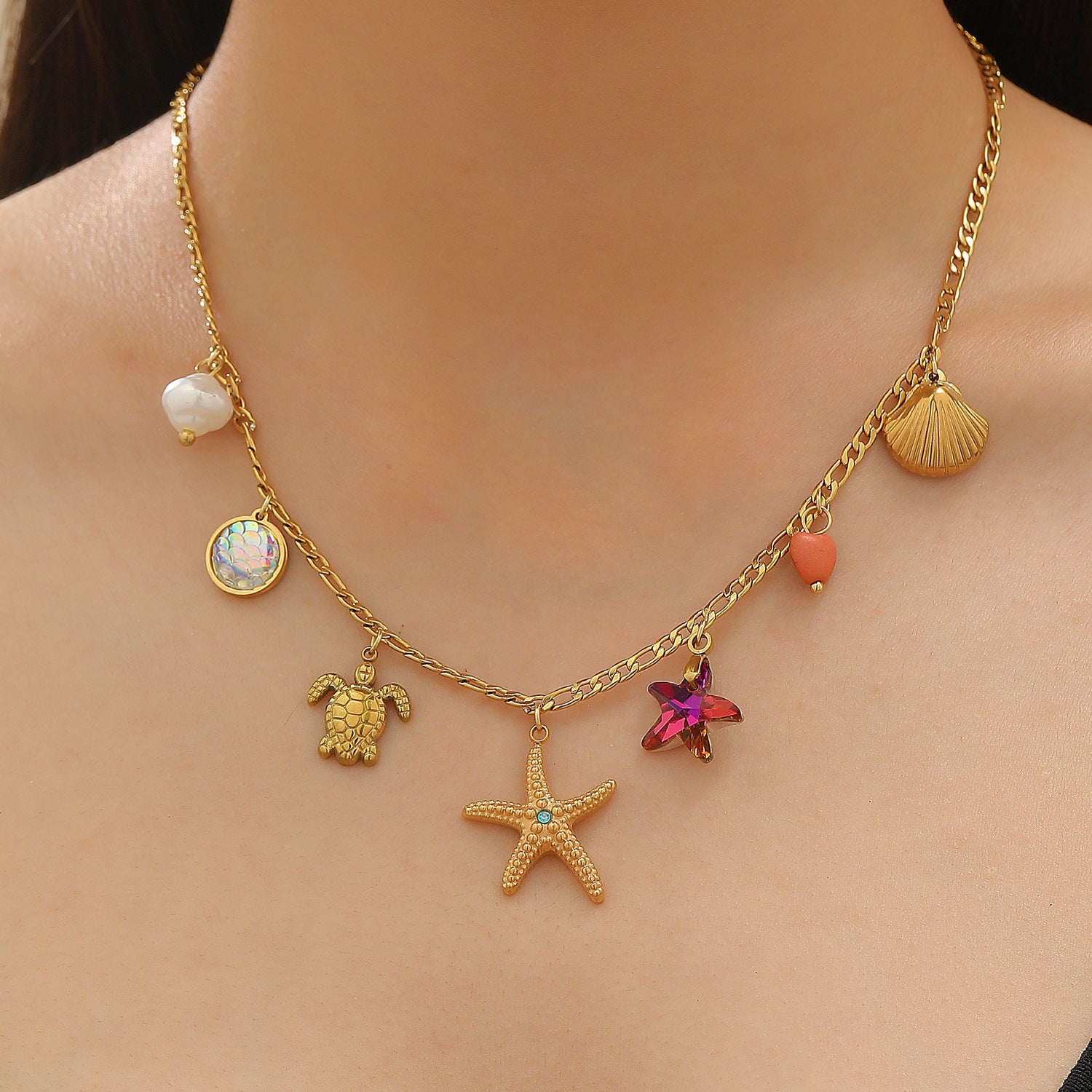 Wholesale Fruit Geometric Pendant Clavicle Necklace